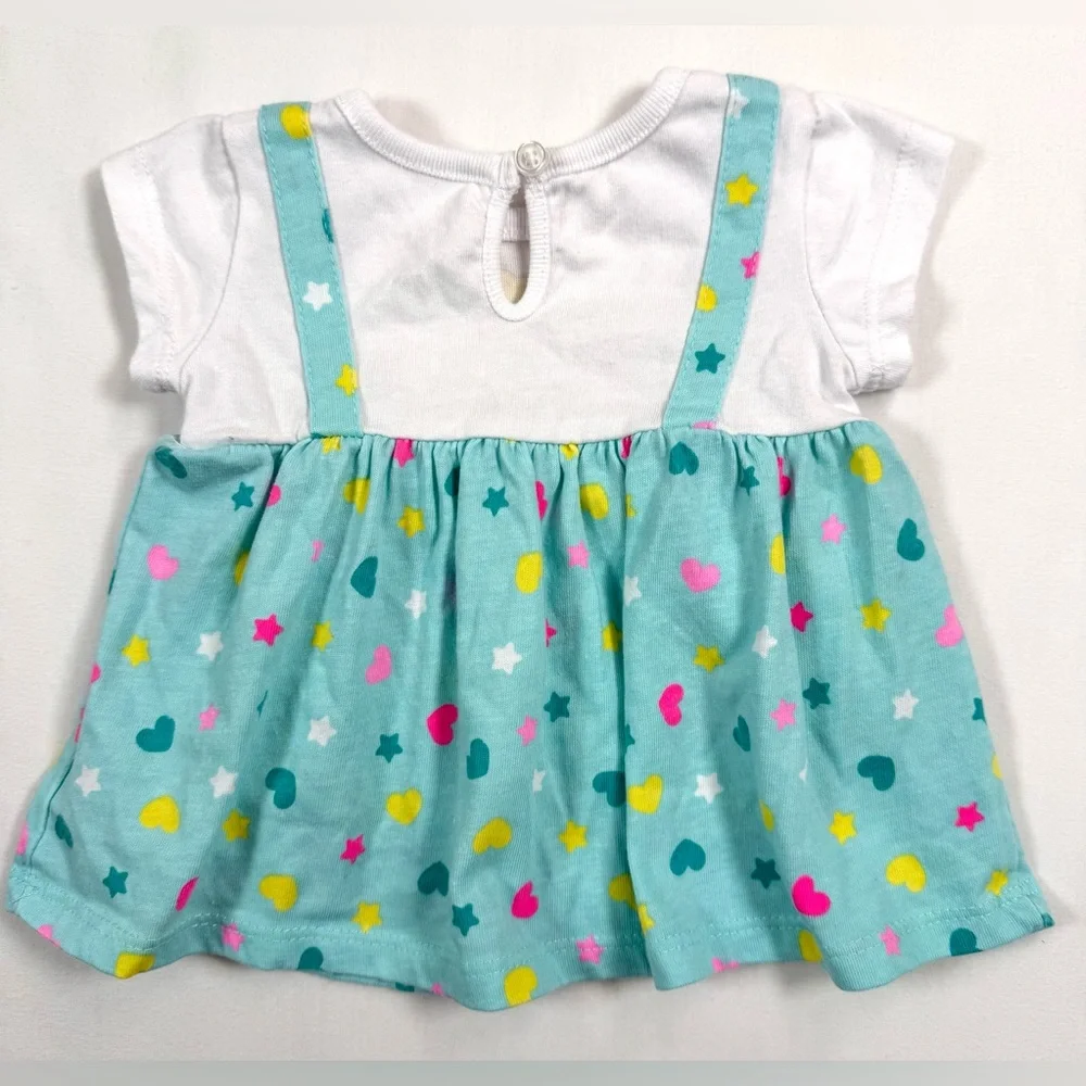 DISNEY BABY Girls Dumbo Dress Romper 3-6M Pastel‎ Hearts Cute Whimsical Kidcore